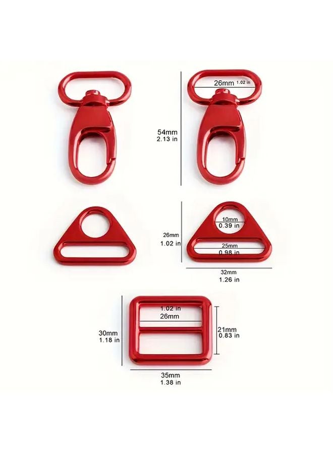 Green Metal Triangle Buckles 5Pcs Set Rust Resistant Hardware For Belts Bags DIY - Image 4